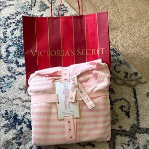 Victoria's Secret Pink and White Striped Pajama Set